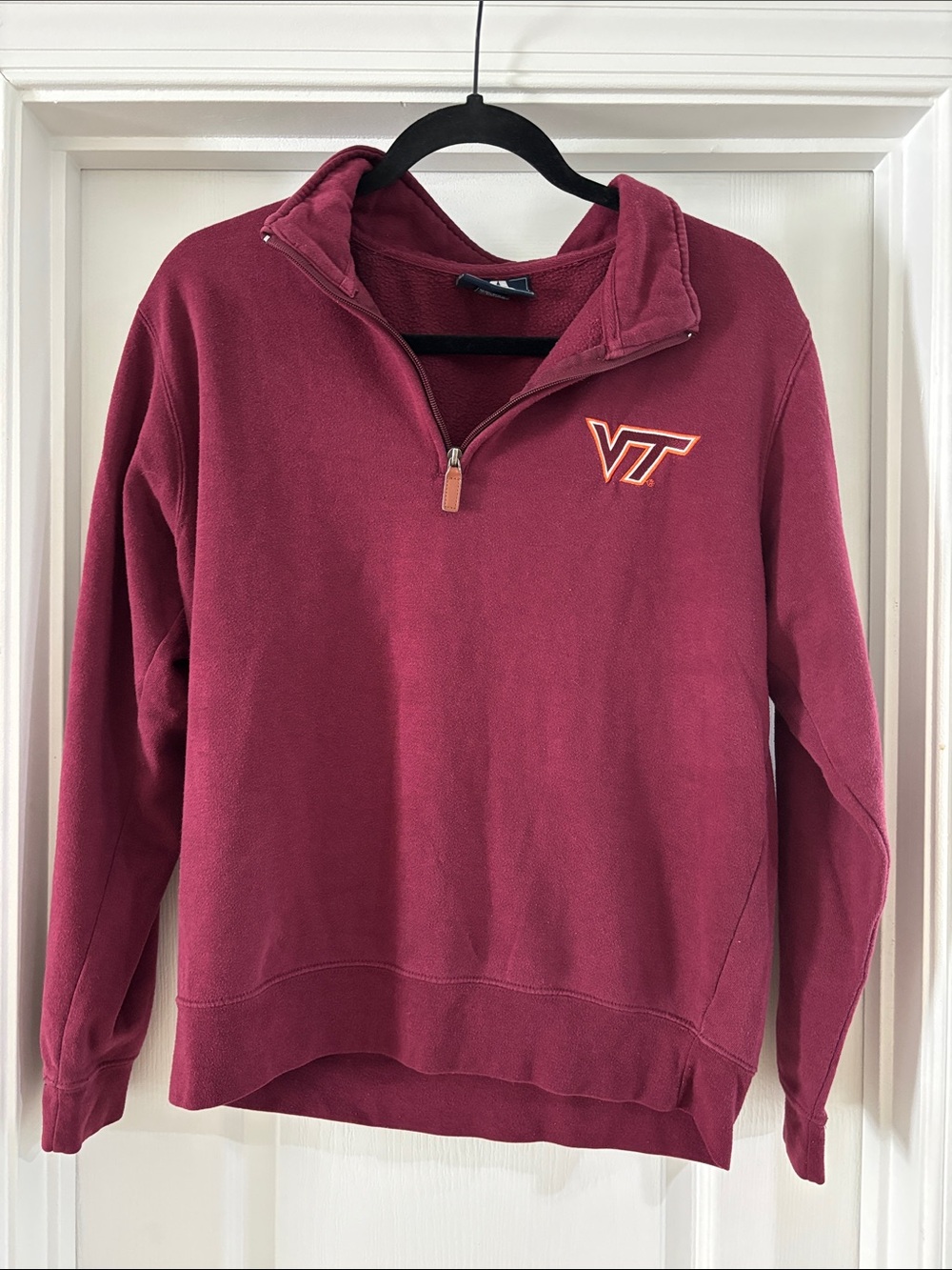 J. America Maroon VT Quarter-Zip Pullover Sweater
